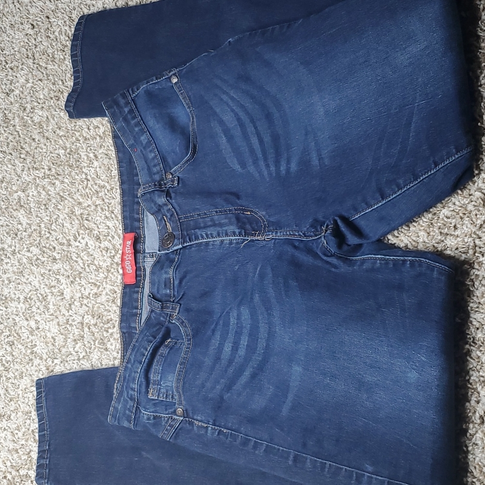 Denim straight leg jean